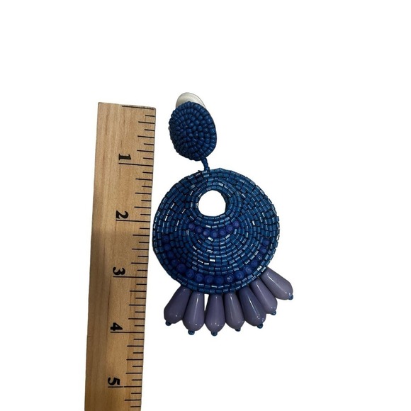 NWT Kenneth Jay Lane Jet set Blue Gypsy earrings - Picture 3 of 3